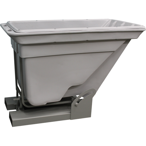 Self Dumping Hopper, Polyethylene, 5/8 cu.yd., Grey Equipex