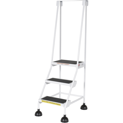 &eacute;chelles Stop-Step, 3 marches, Largeur de la marche 16", Hauteur de la plateforme 28-11/16", Acier Equipex