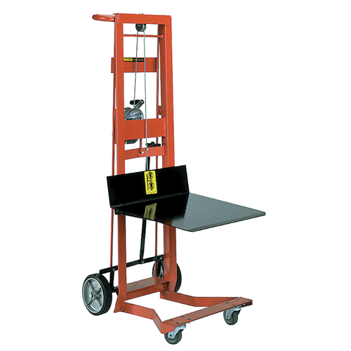 Platform Lift Stacker, Hand Winch Operated, 750 lbs. Capacity, 40" Max Lift Equipex