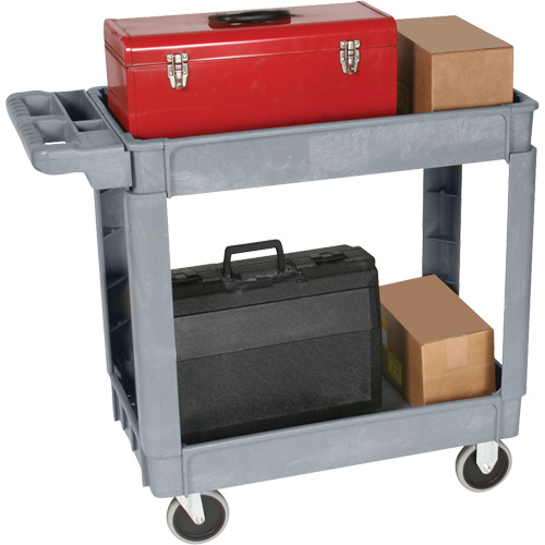 Chariot utilitaire de luxe, 2 tiers, 25" x 35-1/2" x 43,5"/43-1/2", Capacit&eacute; 550 lb Equipex