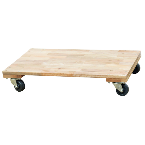 Solid Platform Wood Dolly, Rubber Wheels, 900 lbs. Capacity, 18" W x 30" D x 6" H Equipex