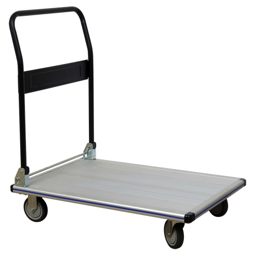 Chariot &agrave; plateforme avec poign&eacute;e pliante, Aluminium, 350 lb, 29" lo x 18-1/2" la, Hauteur 34-1/2" Equipex