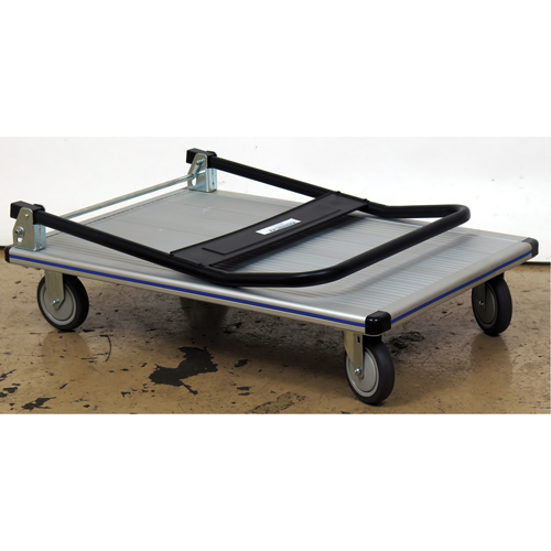 Chariot &agrave; plateforme avec poign&eacute;e pliante, Aluminium, 350 lb, 29" lo x 18-1/2" la, Hauteur 34-1/2" Equipex