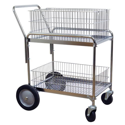 Chariot de bureau en treillis m&eacute;tallique pour le courrier, 200 lb Capacit&eacute;, Chrome, 23-3/4" p x 33-1/2" la x 38-1/4" h, Chrom&eacute; Equipex