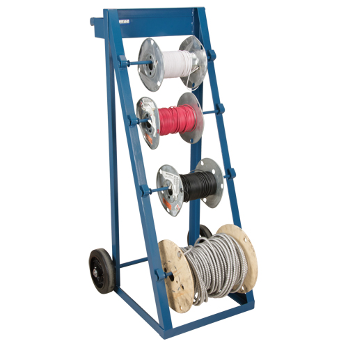 Chariot portatif pour mat&eacute;riaux bobin&eacute;s, Acier, 4 Montants, 24-1/2" la x 49" h x 23" p, Capacit&eacute; de 400 lb Equipex