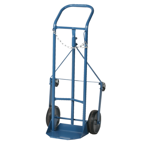 Chariot professionnel CC-1 pour bouteille de gaz, Roues Caoutchouc moul&eacute;, Base de 9" la x 7-1/4" lo, 250 lb Equipex