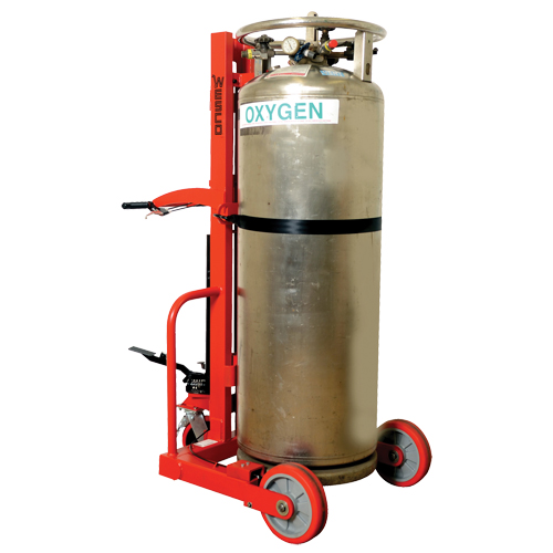 Hydraulic Large Liquid Gas Cylinder Cart HLCC, Polyurethane Wheels, 20" W x 20" D Base, 1000 lbs. Equipex