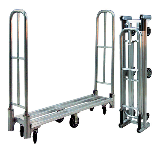 Aluminum U-Boat Folding Utility Cart, 16" W x 60" L, 1500 lbs. Cap., Polyurethane Wheels Equipex