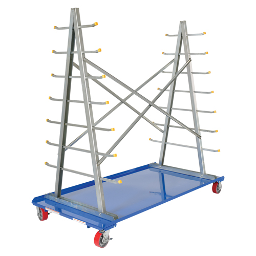 A-Frame Bar & Pipe Cart, Steel, 36-3/4" W x 73-3/4" D x 72-1/2" H, 2000 lbs. Capacity Equipex