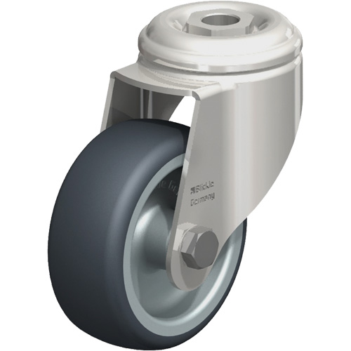 Stainless Steel Thermoplastic Elastomer Caster, Swivel, 3-1/8" (79.5 mm) Dia., 220 lbs. (100 kg.) Capacity Equipex