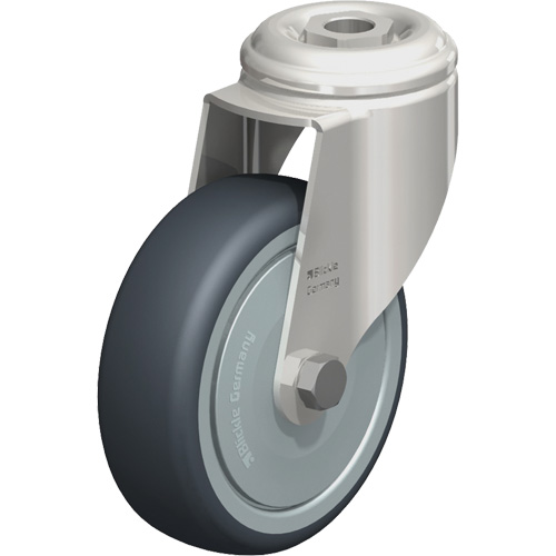 Roulette en &eacute;lastom&egrave;re thermoplastique acier inoxydable, Pivotant, Diam&egrave;tre 4" (102 mm), Capacit&eacute; 240 lb (108 kg) Equipex