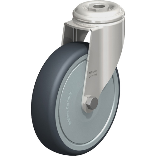 Stainless Steel Thermoplastic Elastomer Caster, Swivel, 5" (127 mm) Dia., 265 lbs. (120 kg.) Capacity Equipex