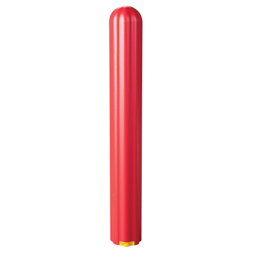 Ribbed Bollard Cover, 4" Dia. x 56" L, Red Equipex