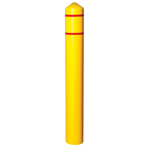 Enveloppe lisse pour butoir avec bandes r&eacute;fl&eacute;chissantes, 4" dia. x 56" l, Jaune Equipex