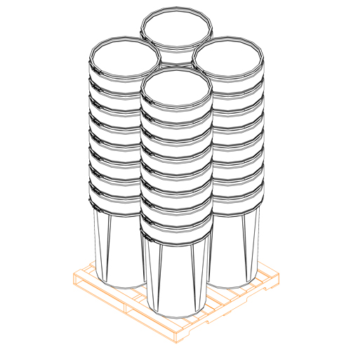 Baril emboîtable en poly&eacute;thyl&egrave;ne, 55 gal. US (45 gal. imp.), Dessus ouvert, Bleu Equipex