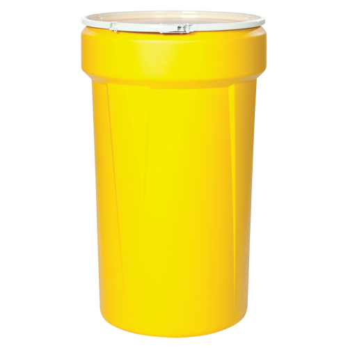 Nestable Polyethylene Drum, 55 US gal (45 imp. gal.), Open Top, Yellow Equipex