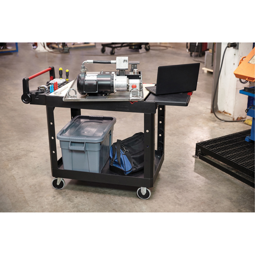 Heavy-Duty Adaptable Utility Cart, 2 Tiers, 17-3/4" x 36" x 46-1/5", 500 lbs. Capacity Equipex