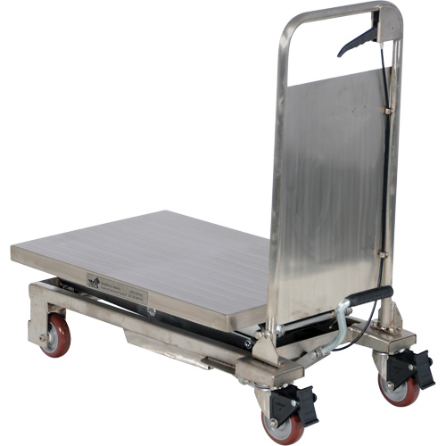Manual Hydraulic Scissor Lift Table, 27-1/2" L x 17-3/4" W, Partial Stainless Steel, 220 lbs. Capacity Equipex