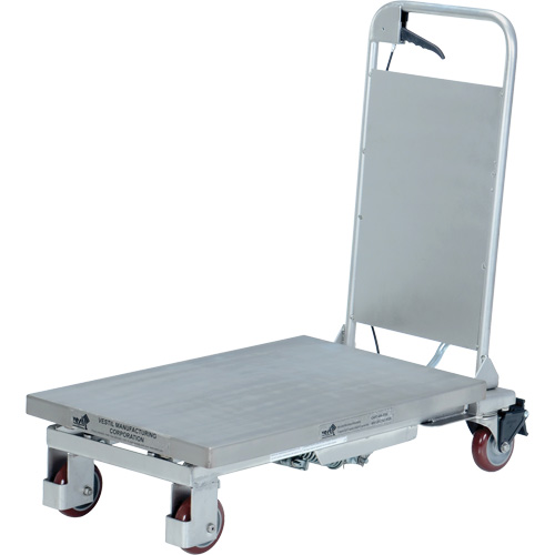 Table &eacute;l&eacute;vatrice hydraulique manuelle &agrave; ciseaux, 27-1/2" lo x 17-5/8" la, Partiellement en acier inoxydable, Capacit&eacute; 400 lb Equipex