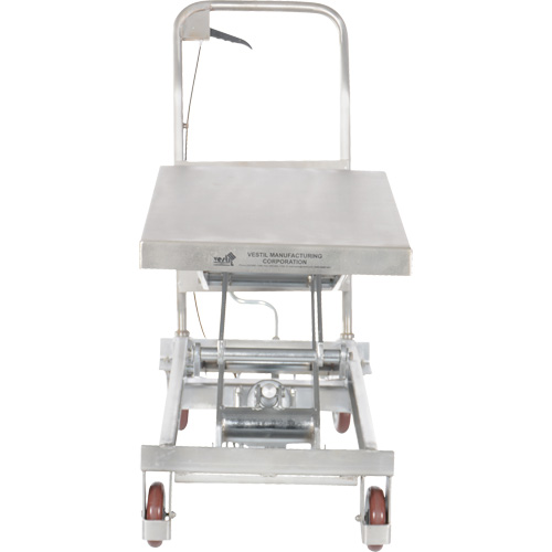 Manual Hydraulic Scissor Lift Table, 35-1/2" L x 20" W, Partial Stainless Steel, 800 lbs. Capacity Equipex