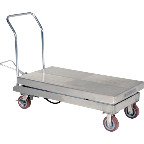 Manual Hydraulic Scissor Lift Table, 47" L x 24" W, Partial Stainless Steel, 2000 lbs. Capacity Equipex