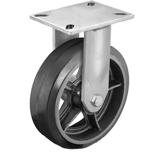 Roulette robuste avec plaque, Pivotant, 6" (152,4 mm), Caoutchouc, 450 lb (204 kg) Equipex