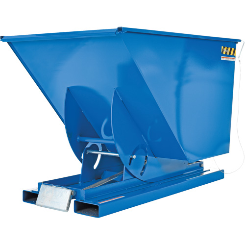 Self-Dumping Hopper, Steel, 1 cu.yd., Blue Equipex