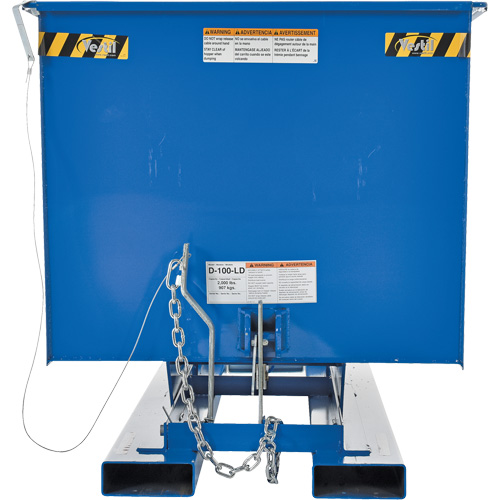 Self-Dumping Hopper, Steel, 1 cu.yd., Blue Equipex