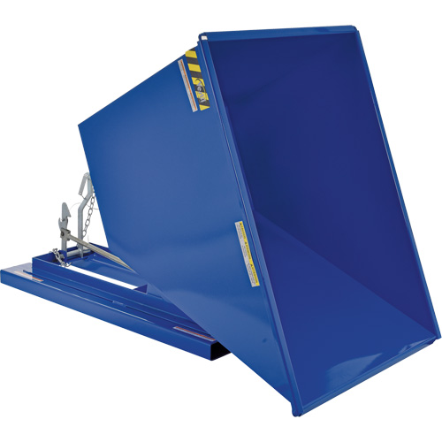 Self-Dumping Hopper, Steel, 1 cu.yd., Blue Equipex