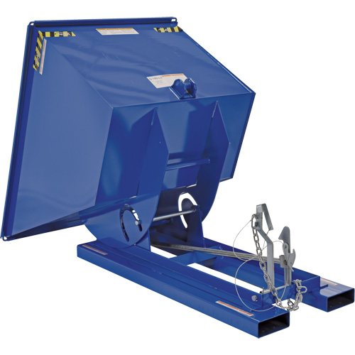 Self-Dumping Hopper, Steel, 1 cu.yd., Blue Equipex