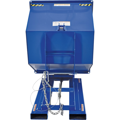Self-Dumping Hopper, Steel, 1 cu.yd., Blue Equipex