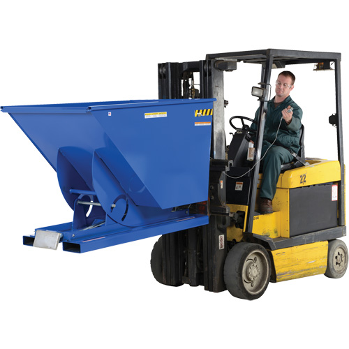 Conteneur autobasculeur, Acier, 1-1/2 vg³, Bleu Equipex