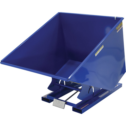 Self-Dumping Hopper, Steel, 2 cu.yd., Blue Equipex