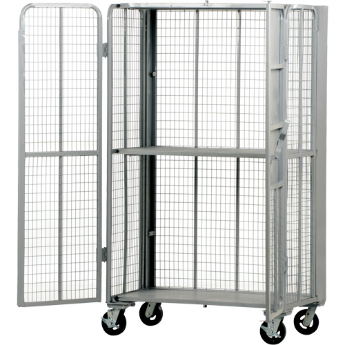 Chariot de s&eacute;curit&eacute; escamotable de s&eacute;rie FST, 1 niveaux, 27" lo x 45" la x 77" h, Cap. 2000 lb Equipex