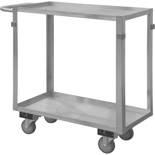 Chariot avec tablettes de calibre industriel, 2 Tiers, 16-3/4" la x 34" h x 36-7/16" p, Capacit&eacute; 600 lb Equipex