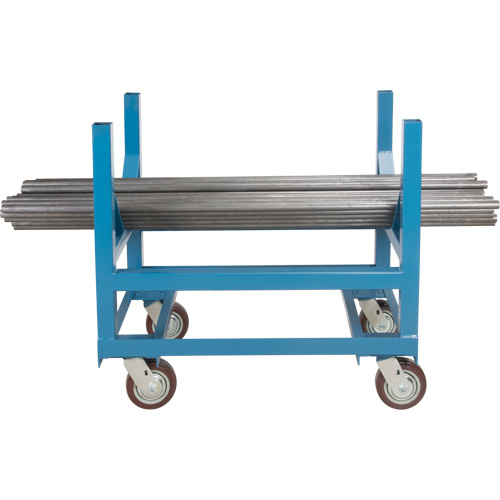Pipe & Bar Cradle Truck, 24" L x 24" W x 34" H, 2500 lbs. Capacity, Polyurethane Wheels Equipex