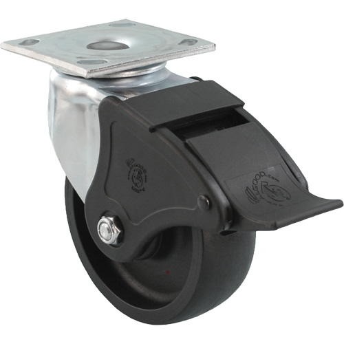 Emaxx RollX Wow Caster, Swivel with Brake, 8" (203.2 mm), Nylon, 1200 lbs. (544.3 kg.) Equipex