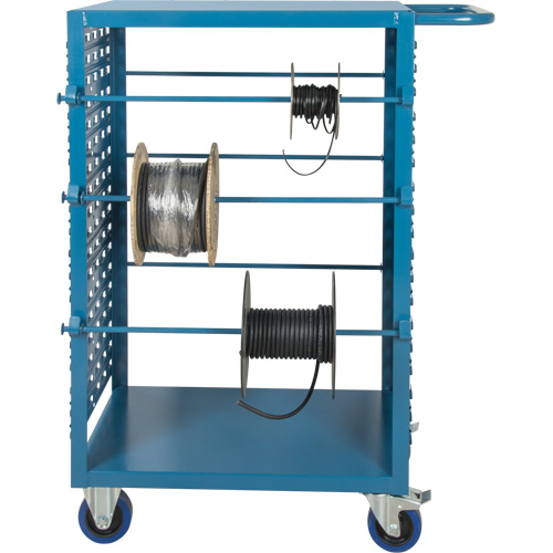 Mobile Wire Spool Cart, Steel, 6 Rod, 21" W x 48" H x 38" D, 1200 lbs. Capacity Equipex