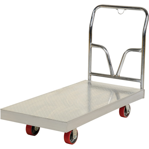 Aluminum Sheet Deck Platform Truck, 24" W x 48" L, 3600 lbs. Cap., Polyurethane Wheels Equipex