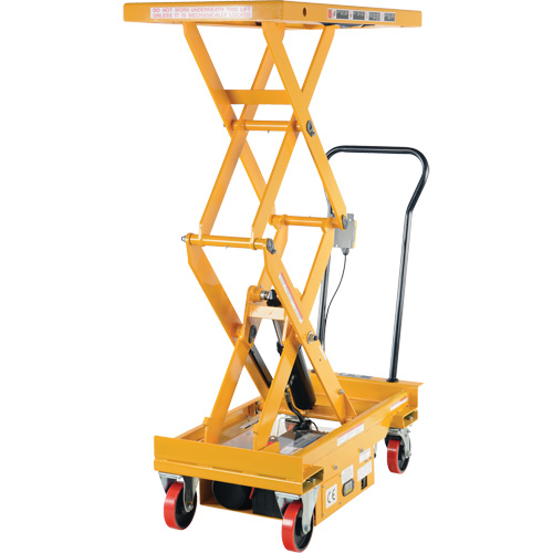 DC Powered Hydraulic Scissor Lift Elevating Cart, Steel, 39-3/4" L x 20-1/2" W, 1000 lbs. Capacity Equipex
