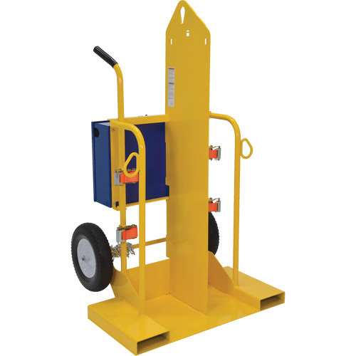 Chariot pour chalumeau et bouteille &agrave; gaz, Roues Rempli de mousse, Base de 24" la x 19-1/2" lo, 500 lb Equipex