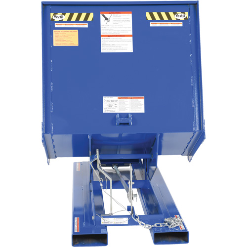 Open Sided Hopper, Steel, 1 cu.yd., Blue Equipex