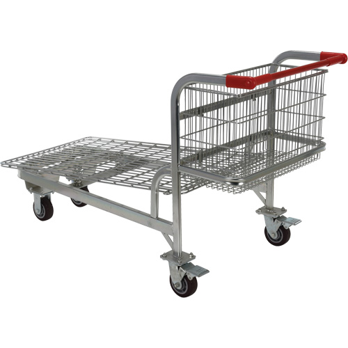 Nestable Wire Cart, Steel, 28-3/4" x 37-1/16" x 59-5/8", 275 lbs. Capacity Equipex