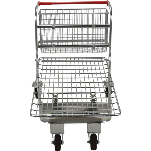 Nestable Wire Cart, Steel, 28-3/4" x 37-1/16" x 59-5/8", 275 lbs. Capacity Equipex