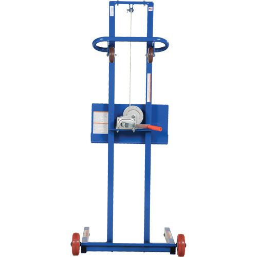 Plateforme &eacute;l&eacute;vatrice &agrave; profil bas pour charge l&eacute;g&egrave;re, M&eacute;canisme Treuil manuel, Capacit&eacute; de 400 lb, Levage max de 55" Equipex