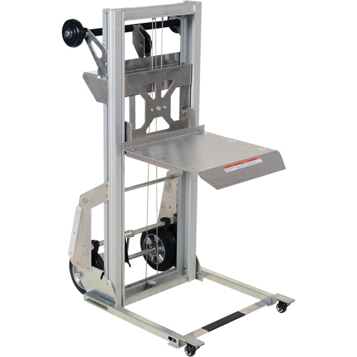 Portable Aluminum Load Lifter, Foot Pump Operated, 200 lbs. Capacity, 61" Max Lift Equipex