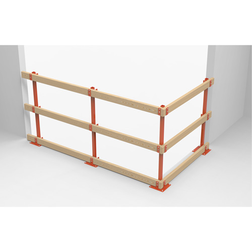 Poteaux temporaires ProGuards pour barri&egrave;re de s&eacute;curit&eacute;, 8" la x 39" h, Orange Equipex