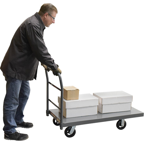Platform Truck, 48" L x 24" W, 2000 lbs. Capacity, Rubber Casters Equipex