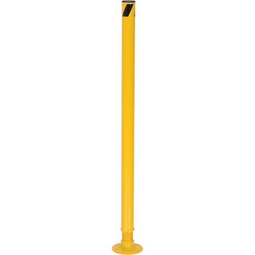 Spring Loaded Bollard, Steel, 42" H x 2-1/8" W, Yellow Equipex