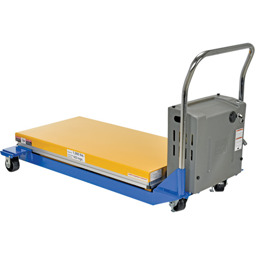 DC Powered & Manual Scissor Lift Table, Steel, 48" L x 24" W, 1000 lbs. Capacity Equipex